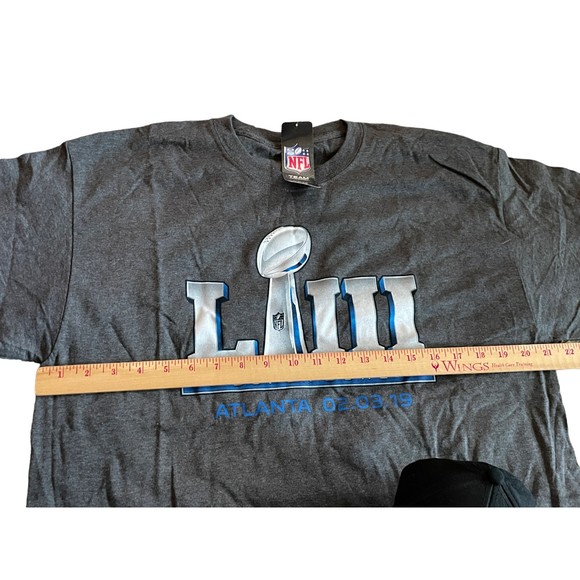 NWT Super Bowl NFL Atlanta 020319 Set Short Sleeve TShirt & Hat Gray Black SZ L - Picture 3 of 11